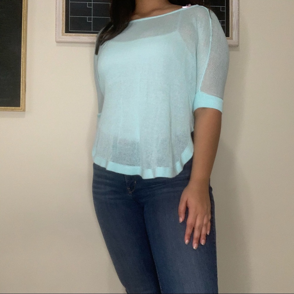 Bright blue top
